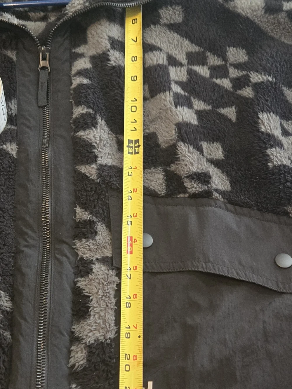 JoyLab Black & Gray Patterned Teddy Jacket for Women - Picture 7 of 8